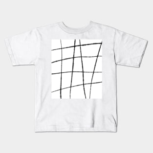 Black and White Ink Lines Kids T-Shirt